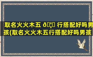 取名火火木五 🦅 行搭配好吗男孩(取名火火木五行搭配好吗男孩怎么取)